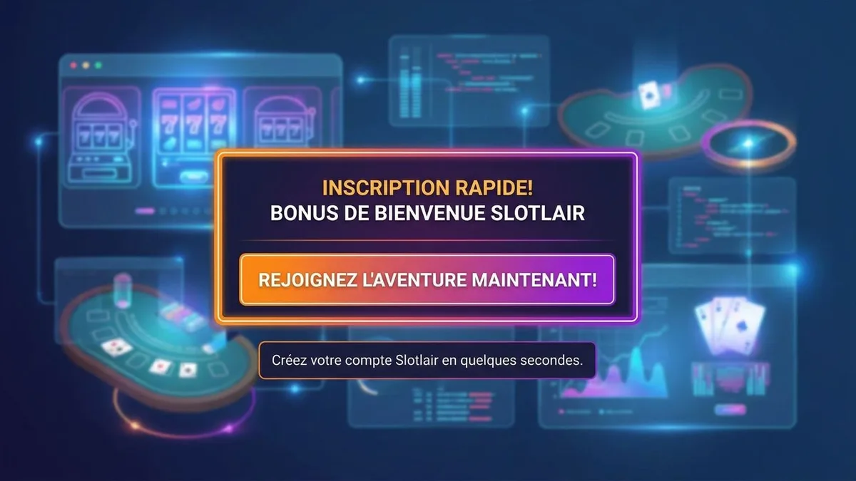 Inscription avec bonus Slotlair